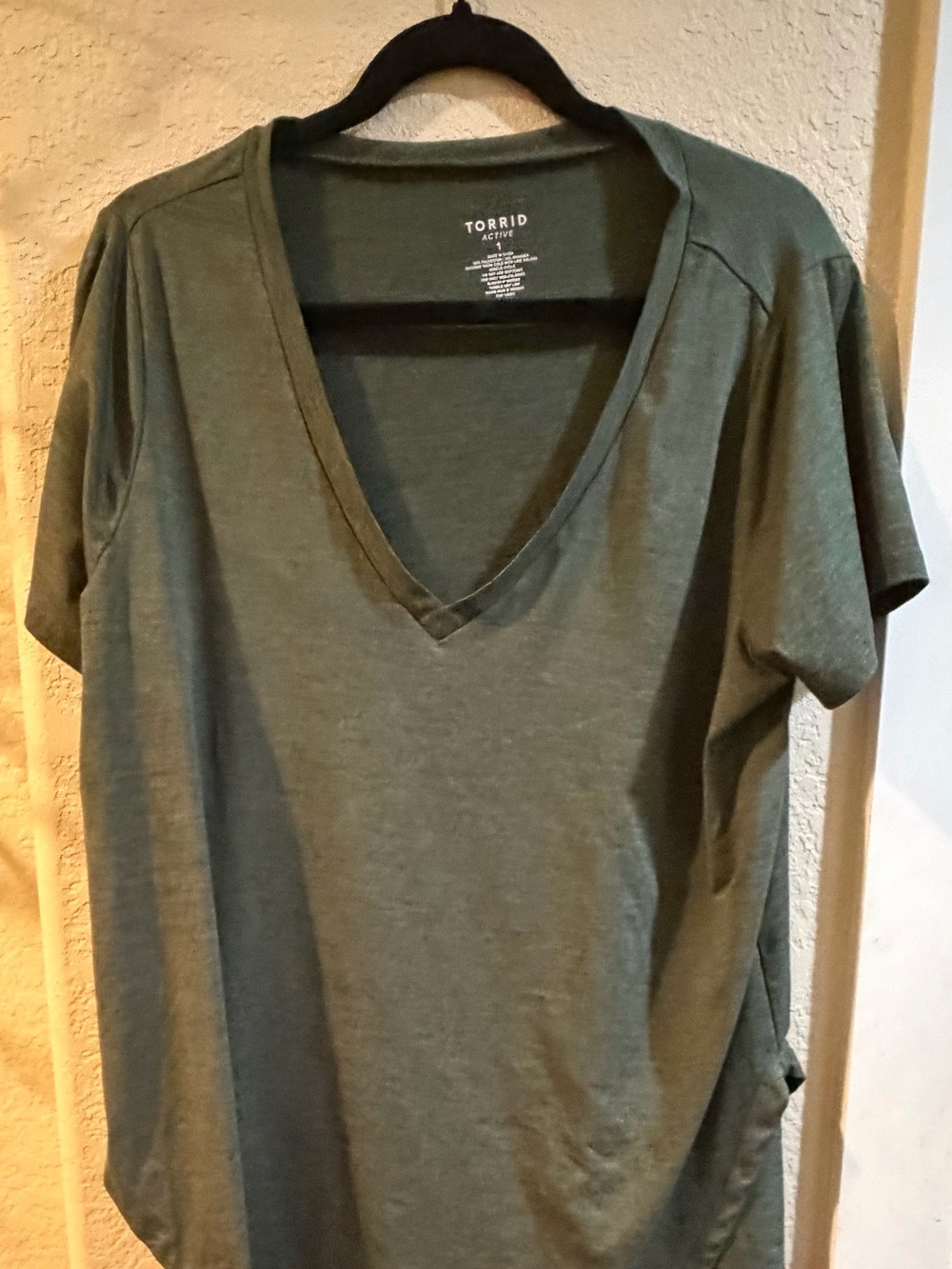 Torrid Olive V-Neck Short Sleeve Active Tee